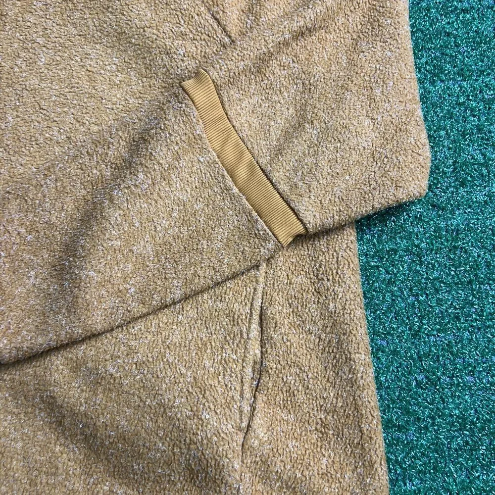 Nike Pullover Camel Brown‎ Plush Fleece Drawstring Funnel Neck Womens Size Large